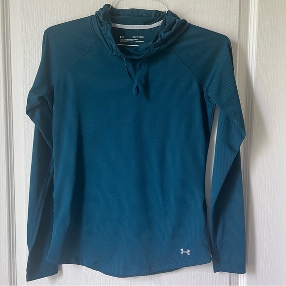 Under Armour, Threadborn, teal work out shirt, XS - Picture 1 of 5